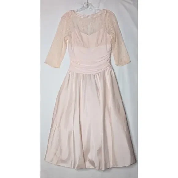 JESSICA HOWARD Midi Ballet Pink Floral Lace Fit and Flare Dress size 10 Wedding - Picture 1 of 9